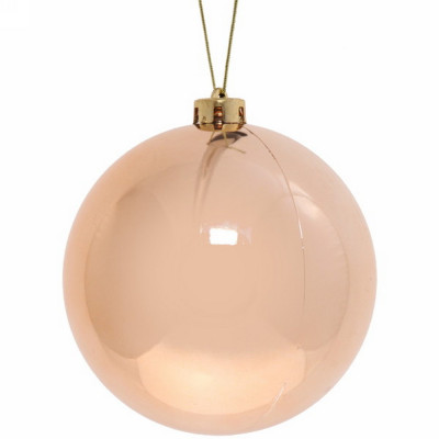 Шар пластиковый d-15 см шампань Глянец Серпантин