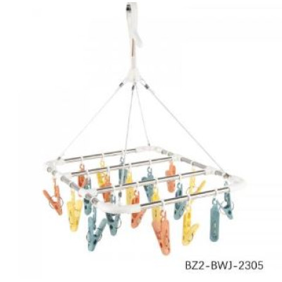 Сушилка металлическая подвесная для белья 38*29*36 см 20 прищепок микс Baizheng