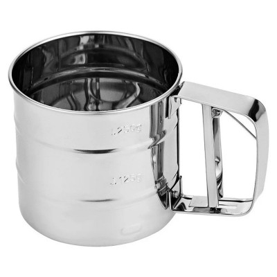 Сито-кружка нержавеющая сталь 10х9,5 см для просеивания муки Fornata Mallony