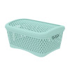 Мини фото Корзина пластиковая 295х220х140 мм с крышкой мята Ромбики M Альт-Пласт