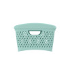 Мини картинка Корзина пластиковая 295х220х140 мм с крышкой мята Ромбики M Альт-Пласт