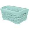 Мини фото Корзина пластиковая 340х250х170 мм с крышкой мята Ромбики L Альт-Пласт