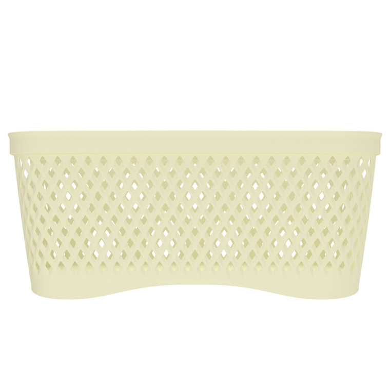 Фото Корзина пластиковая 330х240х145 мм без крышки ваниль Ромбики L Альт-Пласт