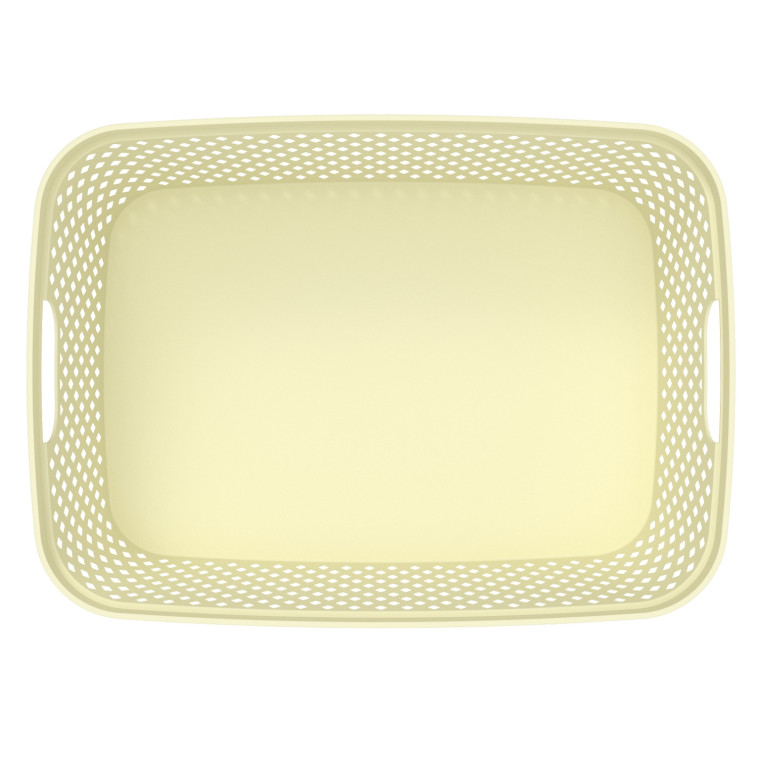 Картинка Корзина пластиковая 330х240х145 мм без крышки ваниль Ромбики L Альт-Пласт