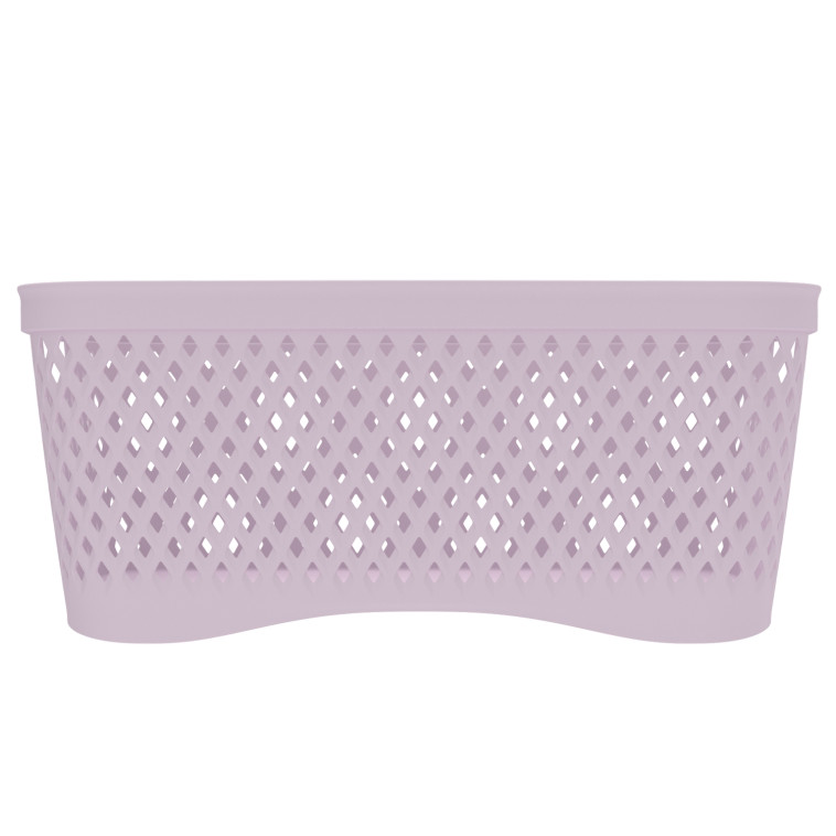 Фото Корзина пластиковая 330х240х145 мм без крышки пепел розы Ромбики L Альт-Пласт