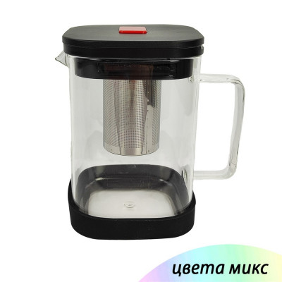 Френч-пресс стеклянный 1000 мл пласт крышка крышка микс под упак Baizheng Френч-пресс стеклянный 1000 мл пласт крышка крышка микс под упак Baizheng