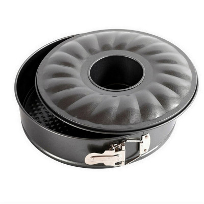 Форма металлическая 26х26х6,5 см для выпечки круг со сменным дном разъемная черный Baizheng Форма металлическая 26х26х6,5 см для выпечки круг со сменным дном разъемная черный Baizheng