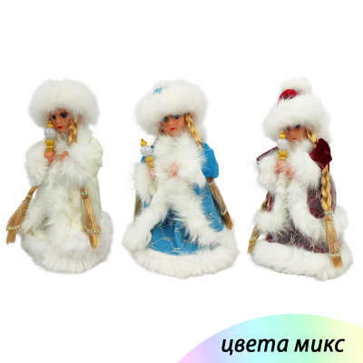 Фигурка новогодняя 30 см Рождественская принцесса музыкальная микс NP-5308 Fex