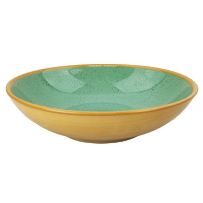 Тарелка керамическая суповая  20 см 800 мл Stone green Коралл