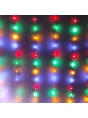 Гирлянда светодиодная 3*3 м 200 led занавес пластик медь мультицвет NP-1296 Fex