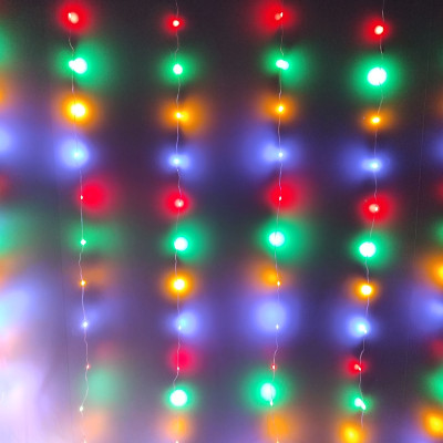 Гирлянда светодиодная 3*3 м 200 led занавес пластик медь мультицвет NP-1296 Fex