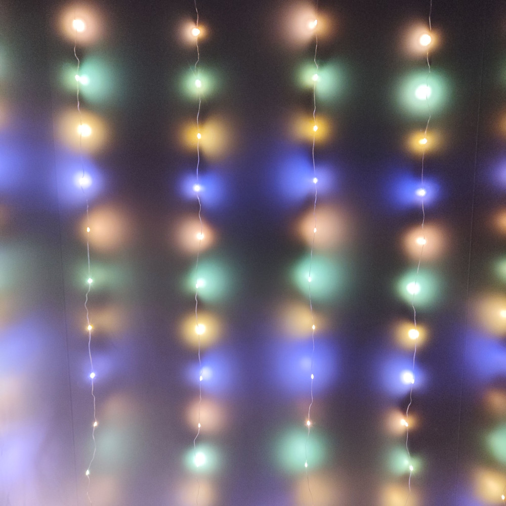 Гирлянда светодиодная 3*3 м 200 led занавес пластик медь мультицвет NP-1296 Fex
