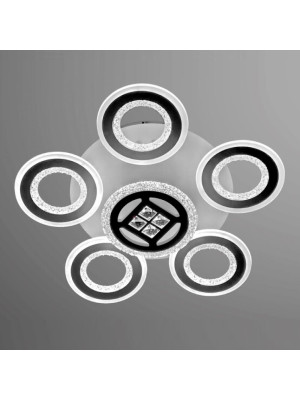 Люстра светодиодная Baizheng 6 плафонов, 144Вт, 30м2, 6000LM, белая 70*12см