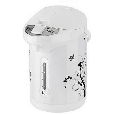 Термопот 3 л 750 Вт нержавеющая сталь колба 2 режима Цветок серый на белом HS-5005 HomeStar Термопот 3 л 750 Вт нержавеющая сталь колба 2 режима Цветок серый на белом HS-5005 HomeStar