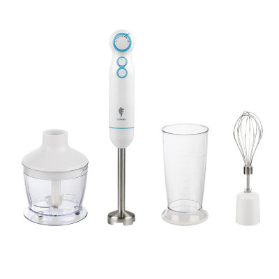 Блендерный набор 800Вт погруж часть нерж сталь чаш пласт 0,8 л 2 скор бел LE-1722 Leonord