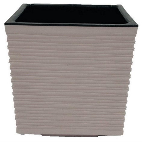 Кашпо пластиковое  3 л с дренажным вкладышем пудровый Стиль Ангарск