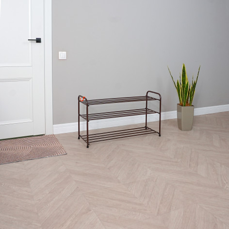 Подставка металлическая для обуви 3-х ярусная 87х30х48 см медный антик Альфа 33 ЗМИ