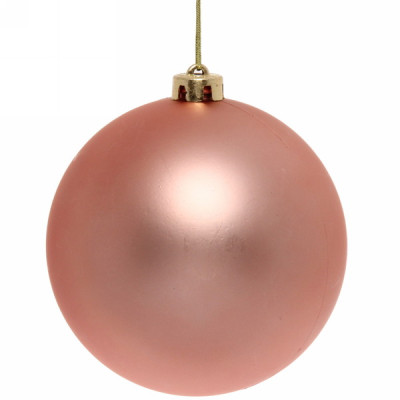 Шар пластиковый d-15 см розовое золото Матовый Серпантин