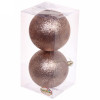 Мини фото Набор пластиковых шаров d-10 см 2 шт шампань Глиттер Серпантин