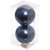 Мини фото Набор пластиковых шаров d-10 см 2 шт сапфир Глянец Серпантин