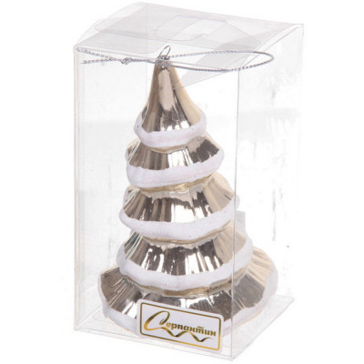 Украшение елочное пластик 7х7х11,5 см шампань Сказочная елка Серпантин Украшение елочное пластик 7х7х11,5 см шампань Сказочная елка Серпантин