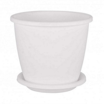Горшок пластиковый  0,5 л поддон белый Афина Альтернатива