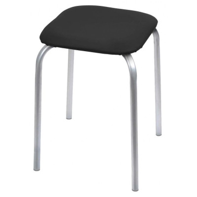 Табурет металлический 370х370х460 мм с мягким сиденьем черный Классика 3 Nika