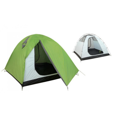 Палатка 3-х местная 220*220*165см PU3000 2-х слойная каркас стекловолокно 8.5 мм микс Baizheng