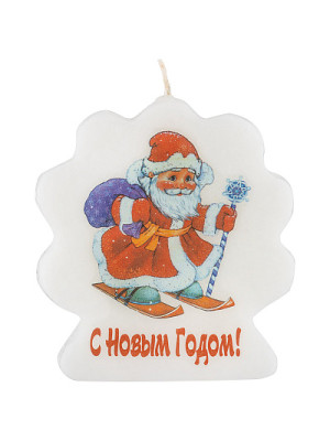 Свеча новогодняя 5,7х6,7 см барельеф Новогодняя елочка Волшебная страна