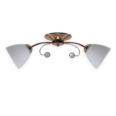 Люстра 2 плафона 60*15*20 см Е27 60Вт 9м2 плафон стекло бронза Baizheng