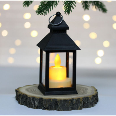 Сувенир новогодний светодиодный 5,7*14 см черный Таинственный фонарь