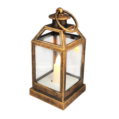 Сувенир новогодний светодиодный 6*12,5 см бронза Свеча