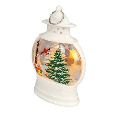 Сувенир новогодний светодиодный 5*6*13 см белый Лампа зимняя симфония