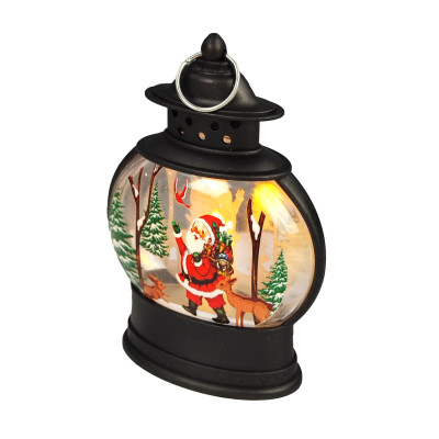 Сувенир новогодний светодиодный 7*4*13 см черный Дедушка мороз