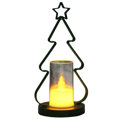 Сувенир новогодний светодиодный 11*22,5 см зеленый Таинственная елочка