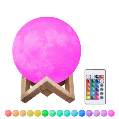 Ночник светодиодный 15 см 5 Вт USB пульт подставка дерево Луна Baizheng Ночник светодиодный 15 см 5 Вт USB пульт подставка дерево Луна Baizheng