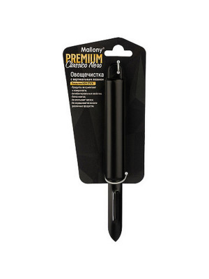 Овощечистка нерж сталь 19*2 см ручка из non-stick вертик лезвие черный Classico Nero Mallony Овощечистка нерж сталь 19*2 см ручка из non-stick вертик лезвие черный Classico Nero Mallony