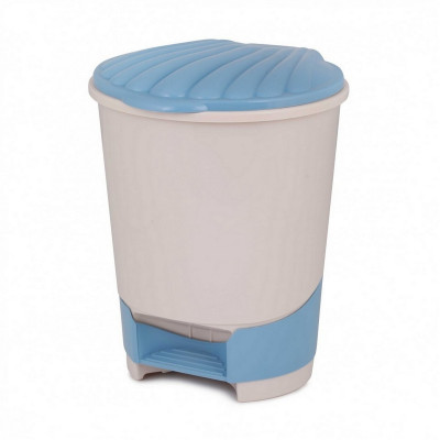Ведро пластиковое для мусора 10 л 265х278х340 мм с педалью св-беж-синий Ракушка Альтернатива Ведро пластиковое для мусора 10 л 265х278х340 мм с педалью св-беж-синий Ракушка Альтернатива