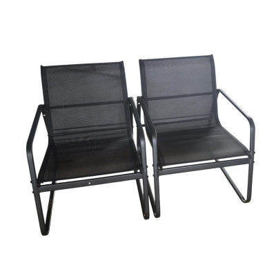 Кресло металлическое 74*56.5*75.5 см 2 шт нагрузка до 120 кг сетка черный Grower Кресло металлическое 74*56.5*75.5 см 2 шт нагрузка до 120 кг сетка черный Grower