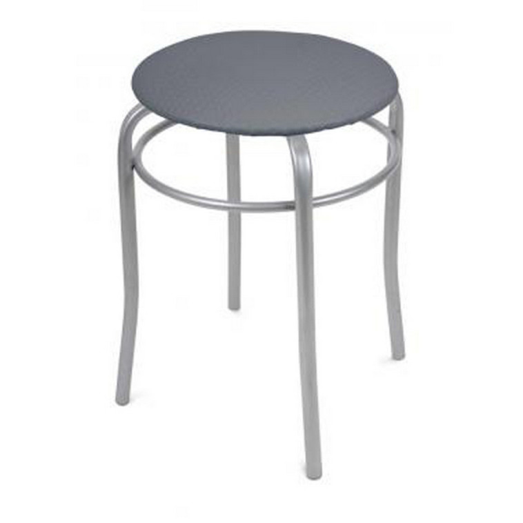 Табурет металлический 350*350*470 мм с мягким сиденьем светло-серый Ника Nika