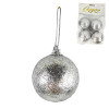 Мини фото Набор пластиковых шаров d-5 см 4 шт серебро Посыпка из блесток Серпантин