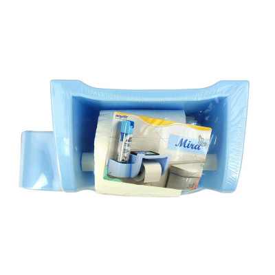 Полка пластиковая для туалета 26,1х12,9х12,3 см светло-голубой сн/белый Mira Berossi Полка пластиковая для туалета 26,1х12,9х12,3 см светло-голубой сн/белый Mira Berossi