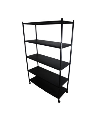 Стелаж металлический 4-х ярусный 100х40х152 cm на колесах черный Baizheng