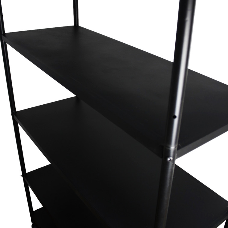 Изображение Стелаж металлический 4-х ярусный 100х40х152 cm на колесах черный Baizheng