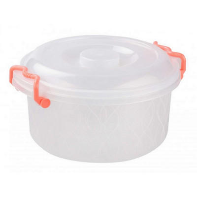 Контейнер пластиковый  5 л 30,3х27,7х14 см круглый с ручками прозрачный Альтернатива
