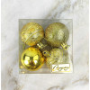 Мини картинка Набор пластиковых шаров d-5 см 4 шт золотой Микс фактур Серпантин