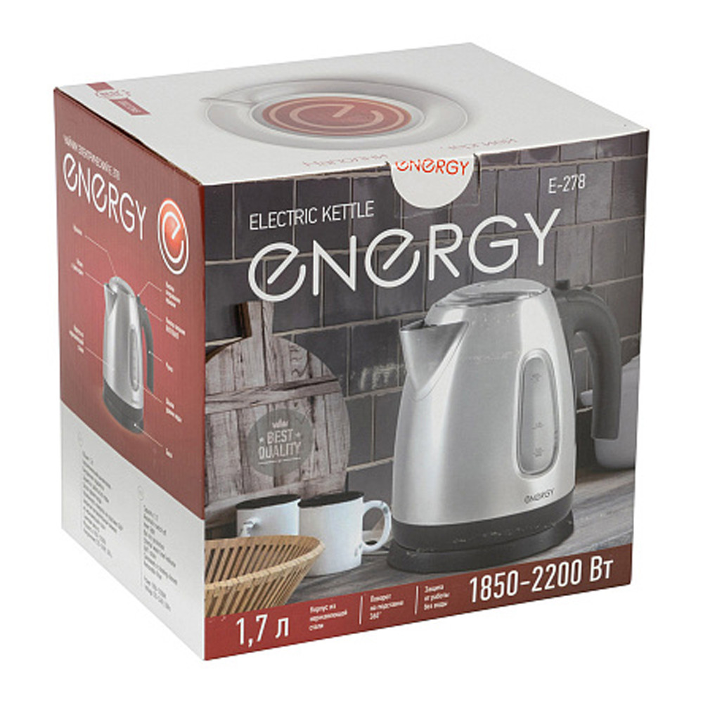 Чайник металлический электрический 1,7 л 1,85 кВт Energy