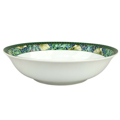 Салатник фарфоровый 23 см 1300 мл бело-зеленый Primrose Коралл