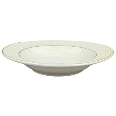 Тарелка керамическая суповая 22 см 500 мл Снежная королева круг Коралл