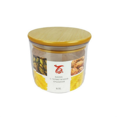 Банка пластиковая для сыпучих продуктов  0,5 л 10,5х10,5х9,5 см герметич крышка Baizheng